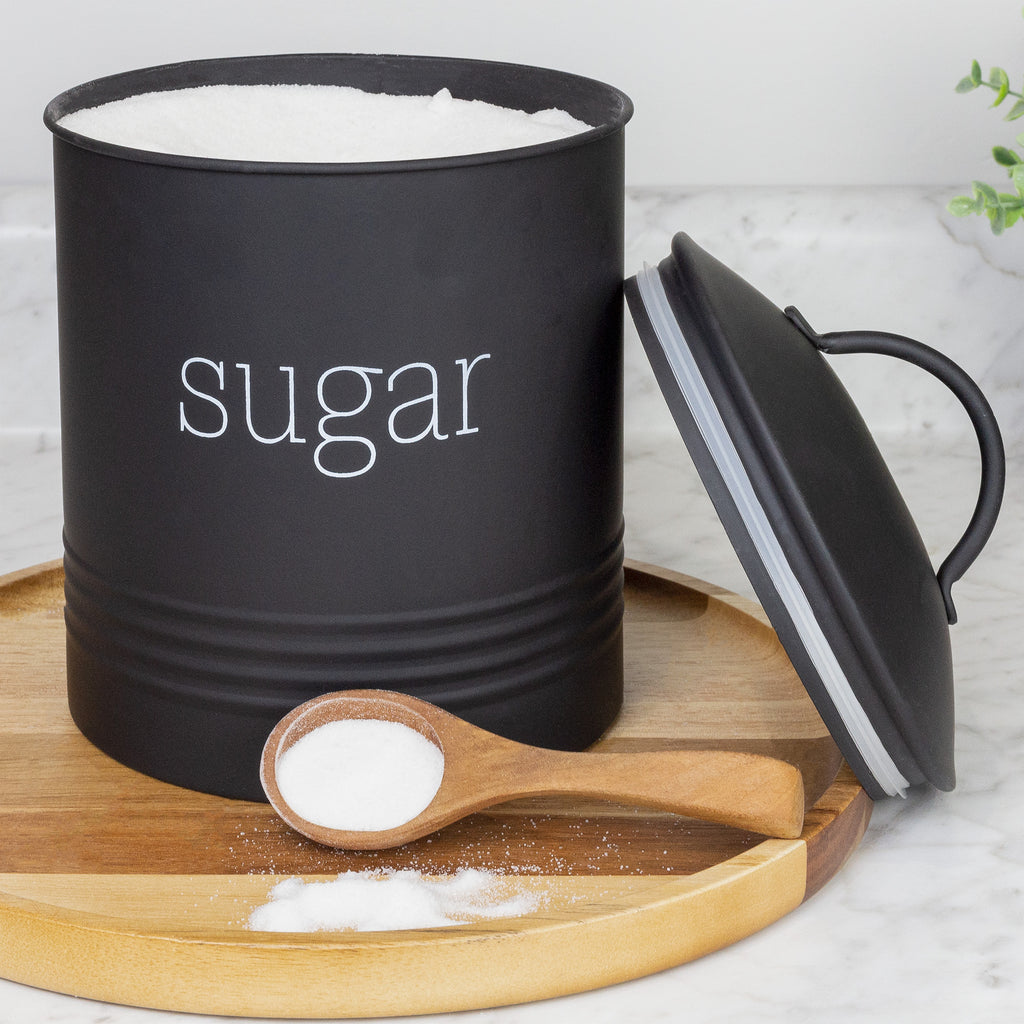 Enamelware Black Sugar Canister (Case of 8) - 8X_SH_2198_CASE