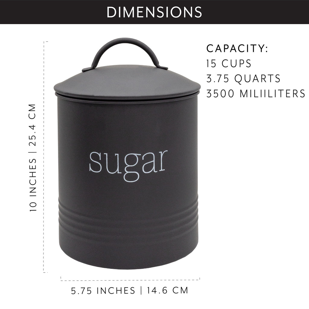 Enamelware Sugar Canister (Black Matte) - sh2198ah1