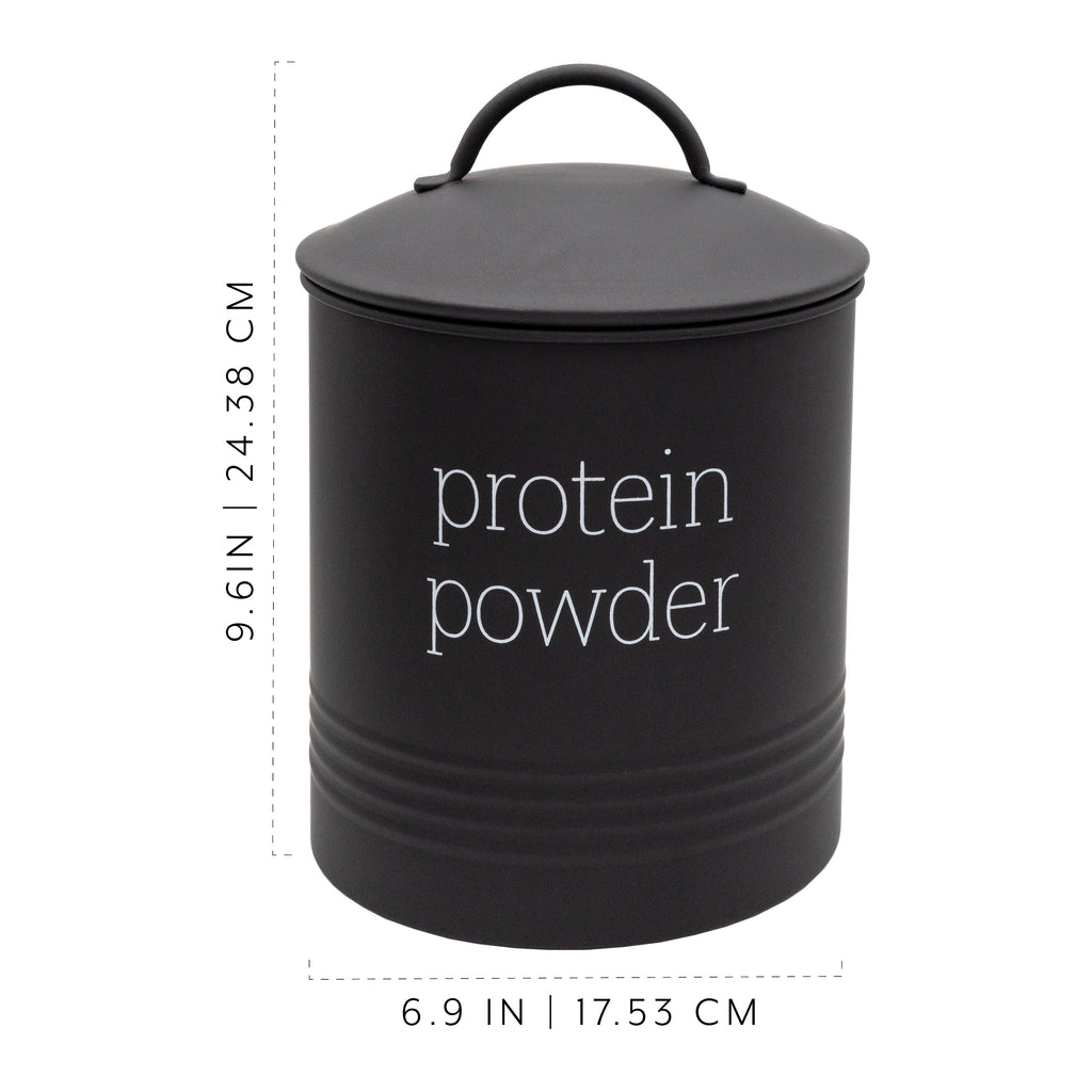 Enamelware Protein Powder Canister (Black) - sh2199ah1
