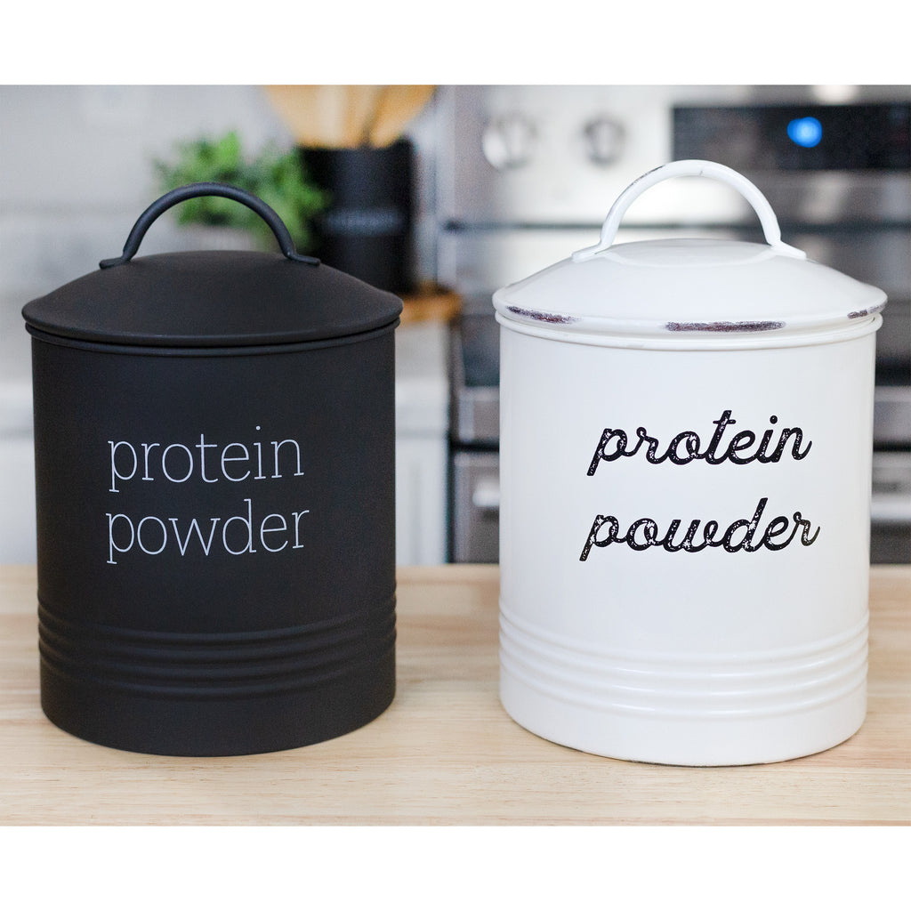 Enamelware Protein Powder Canister (Black, Case of 8) - 8X_SH_2199_CASE