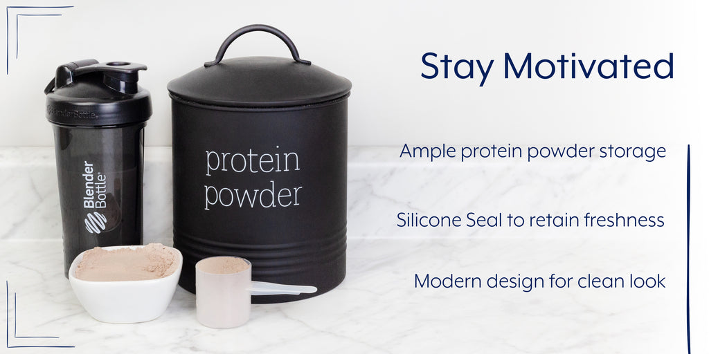 Enamelware Protein Powder Canister (Black, Case of 8) - 8X_SH_2199_CASE