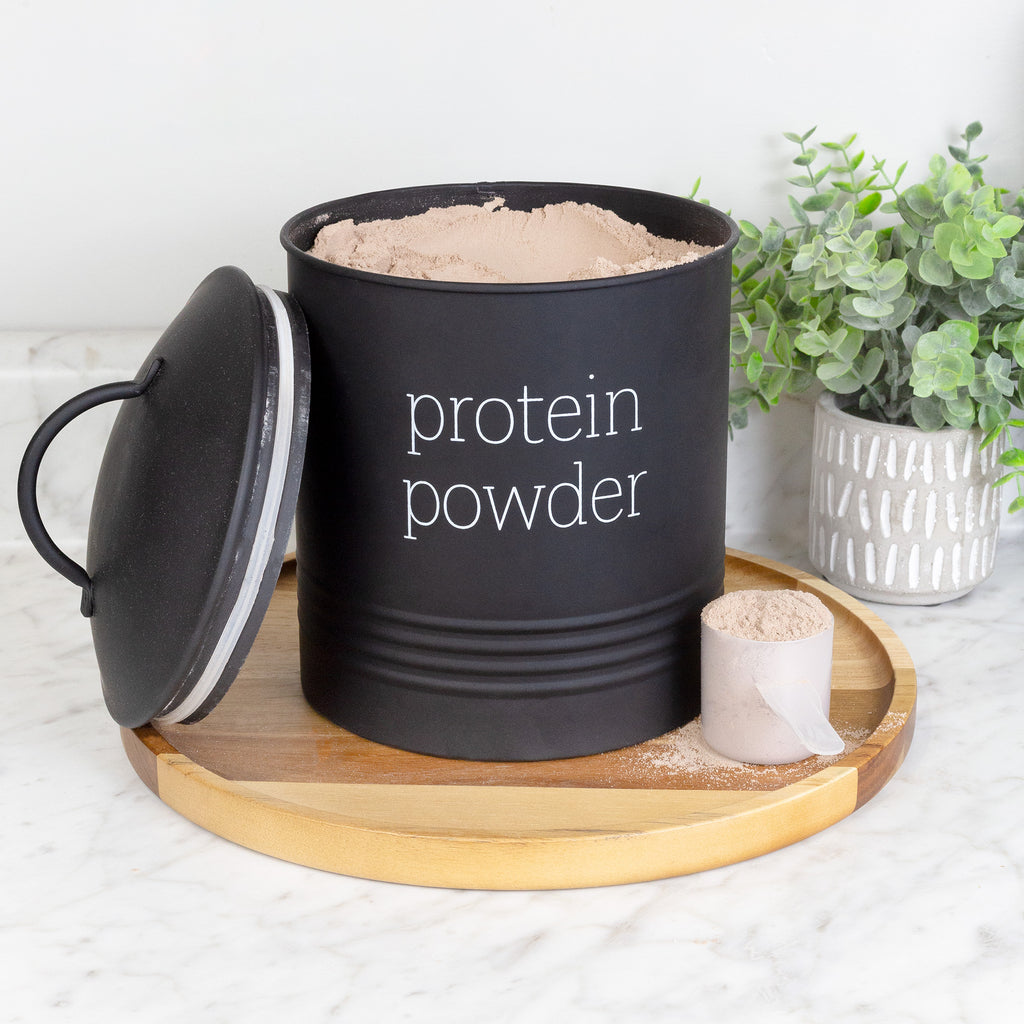 Enamelware Protein Powder Canister (Black, Case of 8) - 8X_SH_2199_CASE