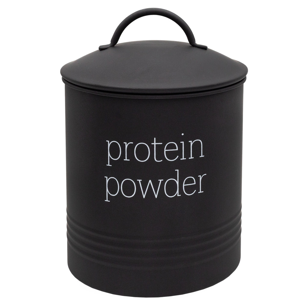 Enamelware Protein Powder Canister (Black) - sh2199ah1