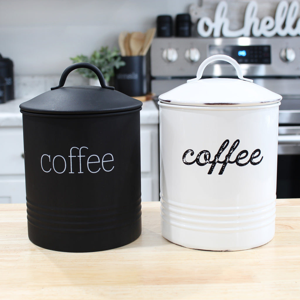 Enamelware Black Coffee Canister (Case of 12) - SH_2201_CASE