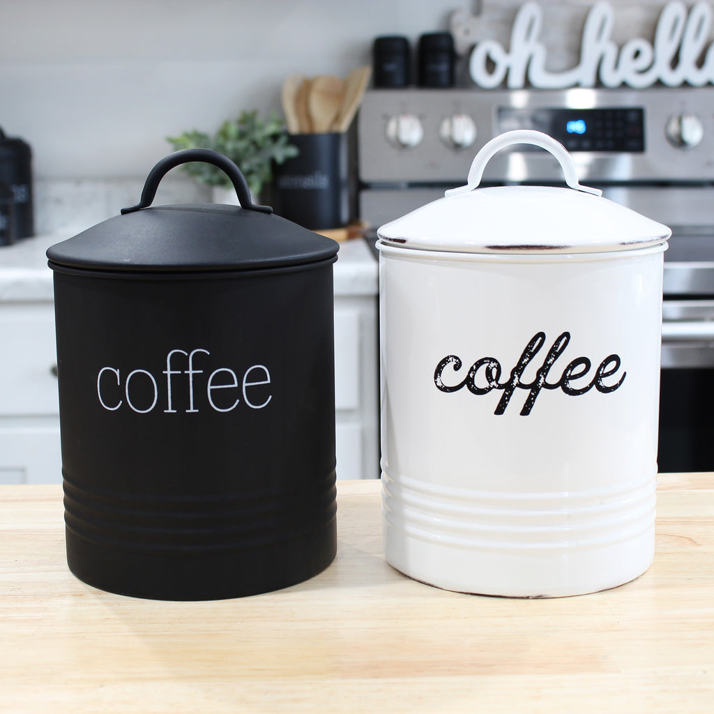 Enamelware Black Coffee Canister (Case of 12) - 12X_SH_2201_CASE