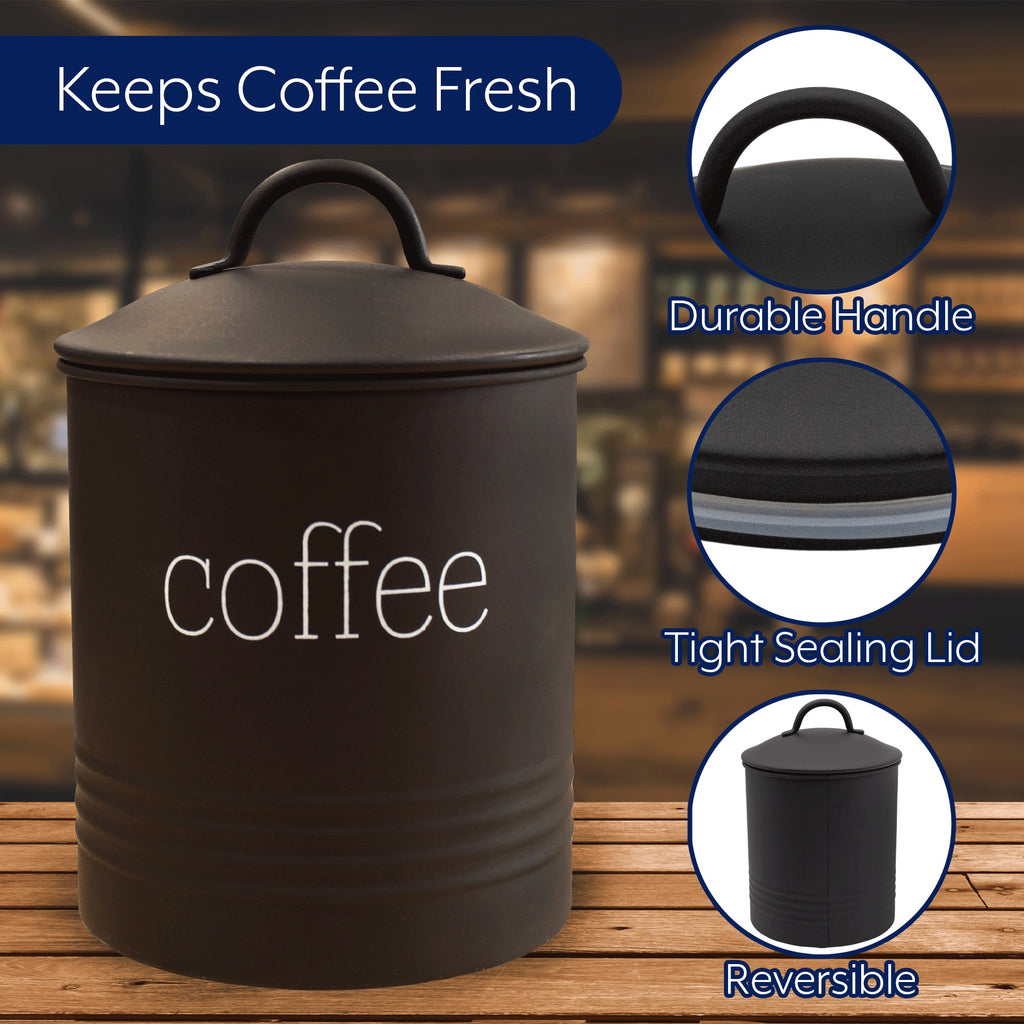 Enamelware Black Coffee Canister (Case of 12) - 12X_SH_2201_CASE