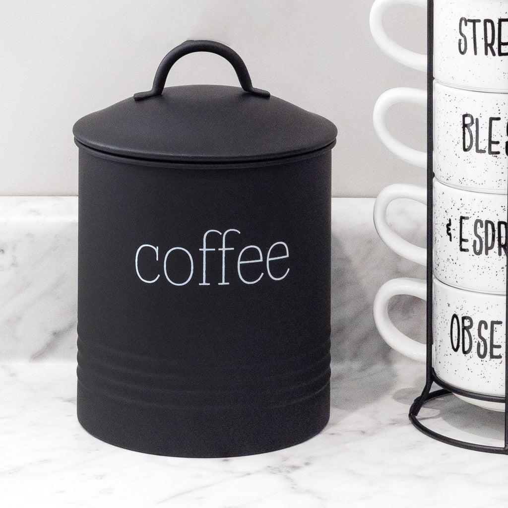 Enamelware Black Coffee Canister (Case of 12) - 12X_SH_2201_CASE