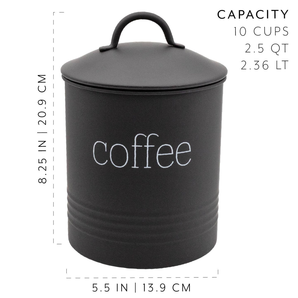 Enamelware Black Coffee Canister (Case of 12) - 12X_SH_2201_CASE