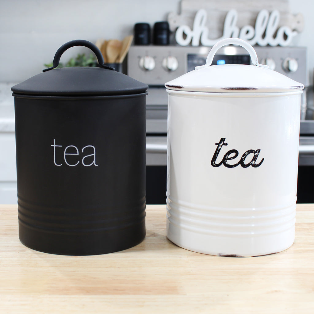 Enamelware Black Tea Canister (Case of 12) - 12X_SH_2202_CASE