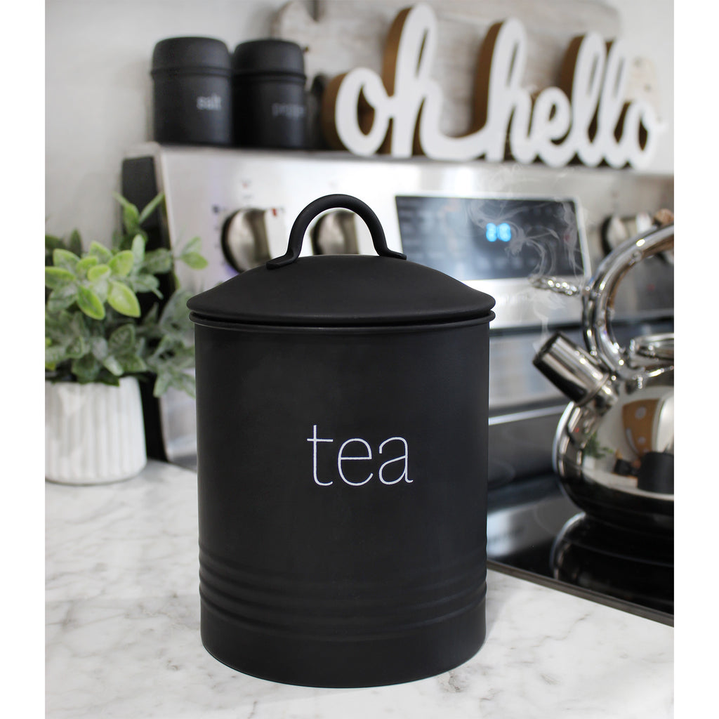 Enamelware Black Tea Canister (Case of 12) - 12X_SH_2202_CASE