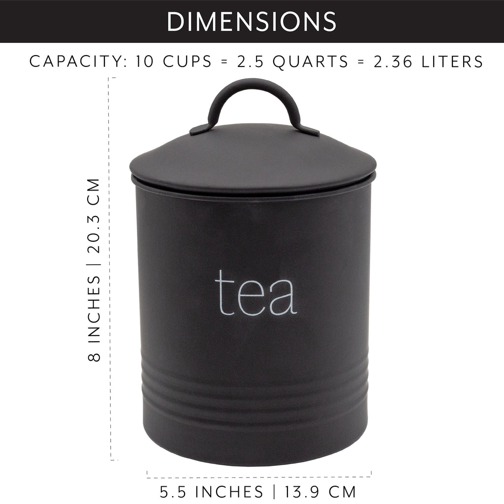 Enamelware Black Tea Canister (Case of 12) - 12X_SH_2202_CASE