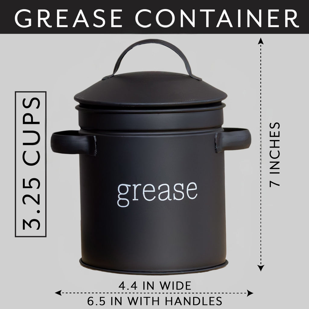 Black Enamelware Grease Container - sh2204ah1