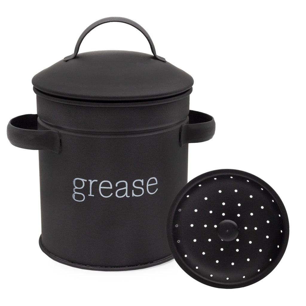 Black Enamelware Grease Container (Case of 24) - 24X_SH_2204_CASE