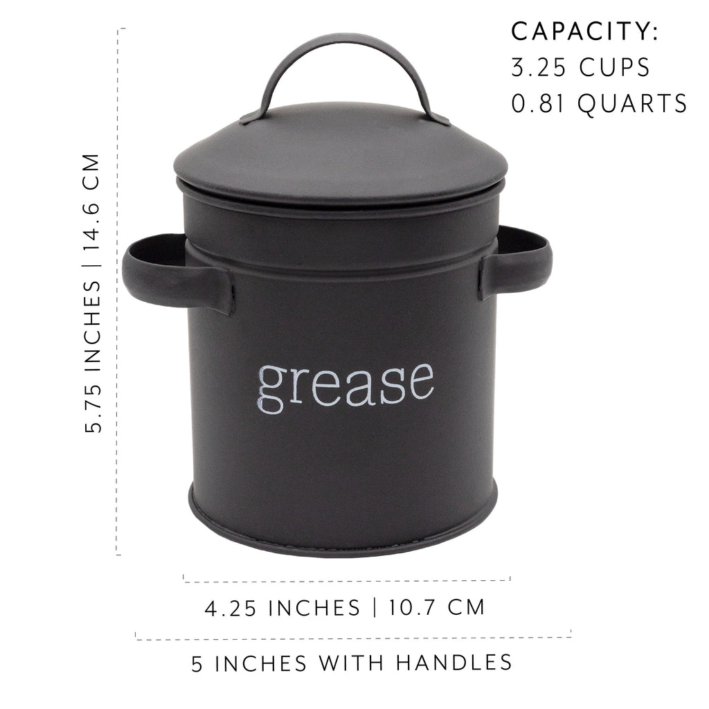 Black Enamelware Grease Container - sh2204ah1