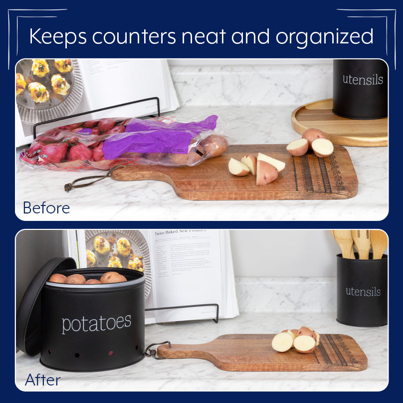 Potatoes, Onions and Garlic Canister Set (Black, Case of 4) - 4X_SH_2205_CASE