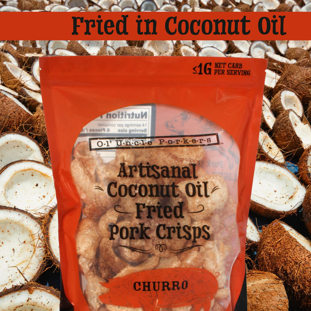 Keto-Friendly Churro Pork Rinds (Cinnamon Churro, 8oz Bag) - OUPKit012