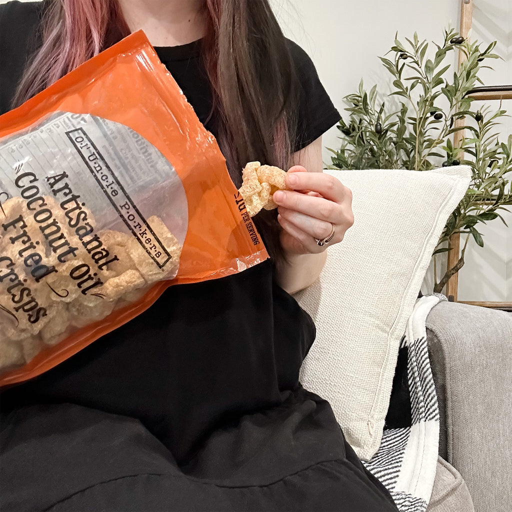 Keto-Friendly Churro Pork Rinds (Cinnamon Churro, 8oz Bag) - OUPKit012