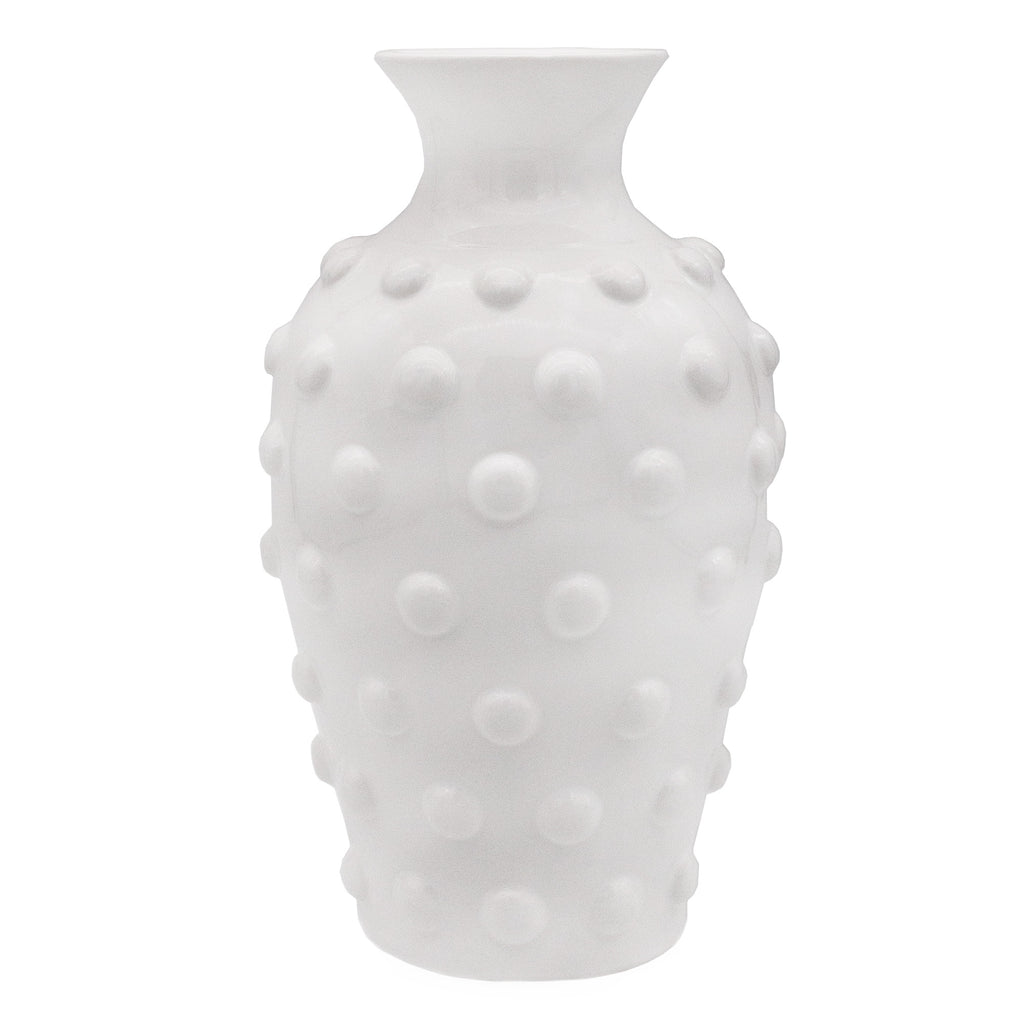 Old-Fashioned White Hobnail Vase - sh2230ah1