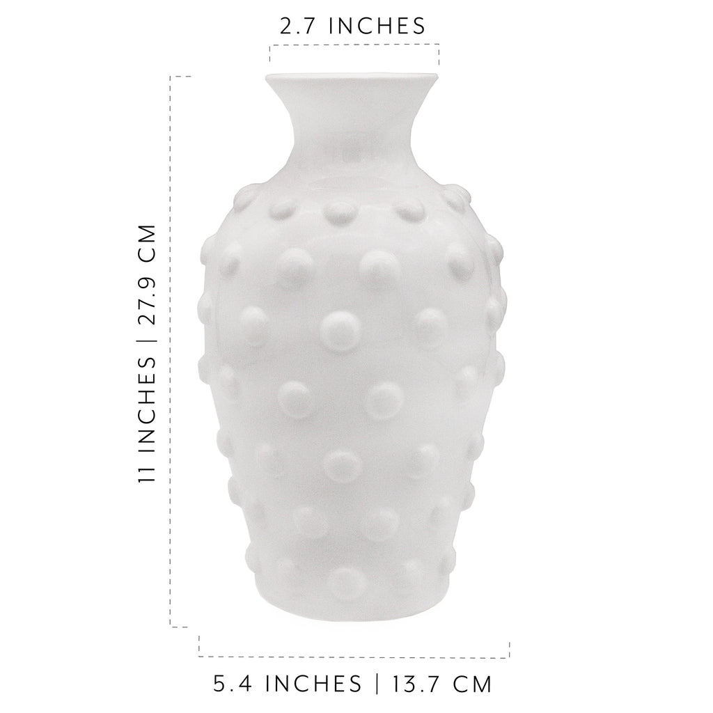 Old-Fashioned White Hobnail Vase - sh2230ah1