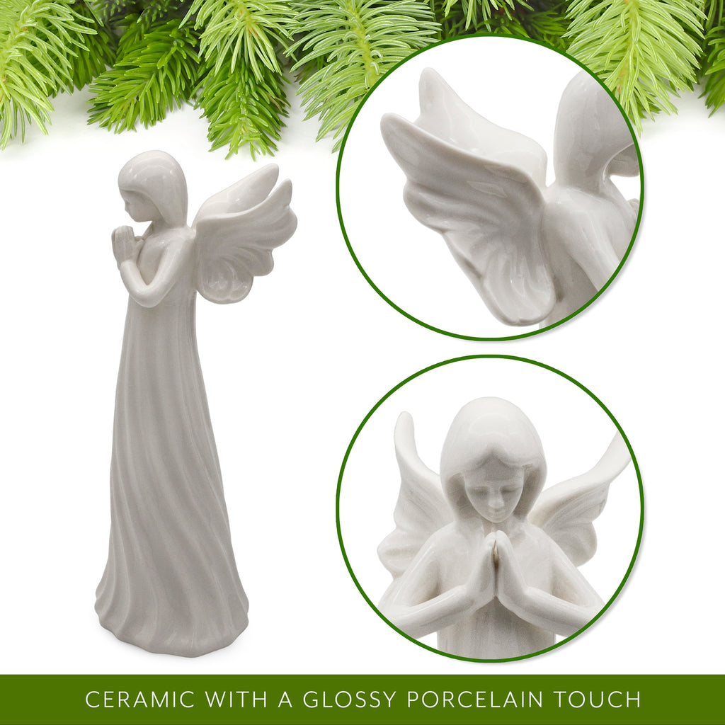 Ceramic Praying Angel Figurine (White, Case of 24) - SH_2236_CASE