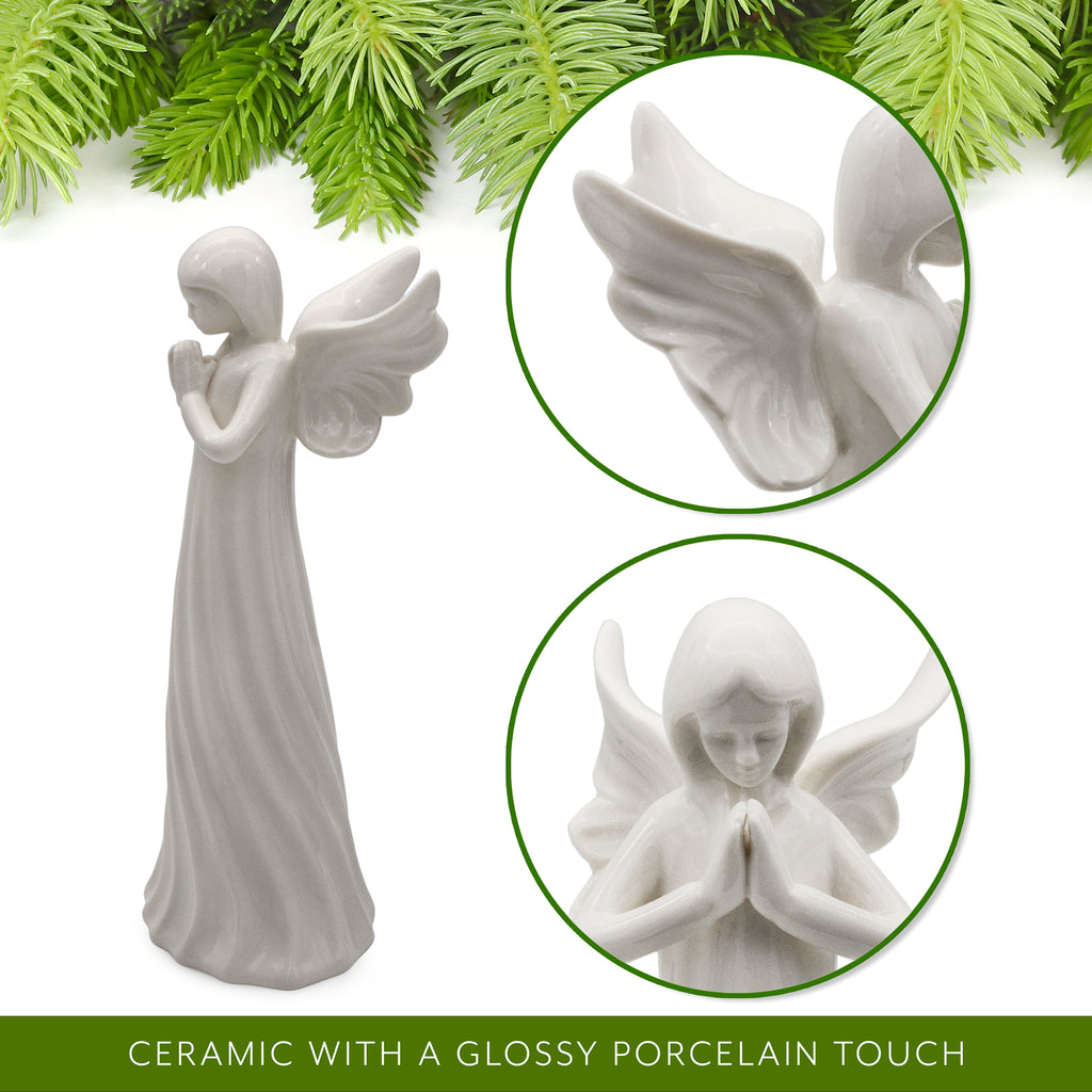 Ceramic Praying Angel Figurine (White, Case of 24) - 24X_SH_2236_CASE