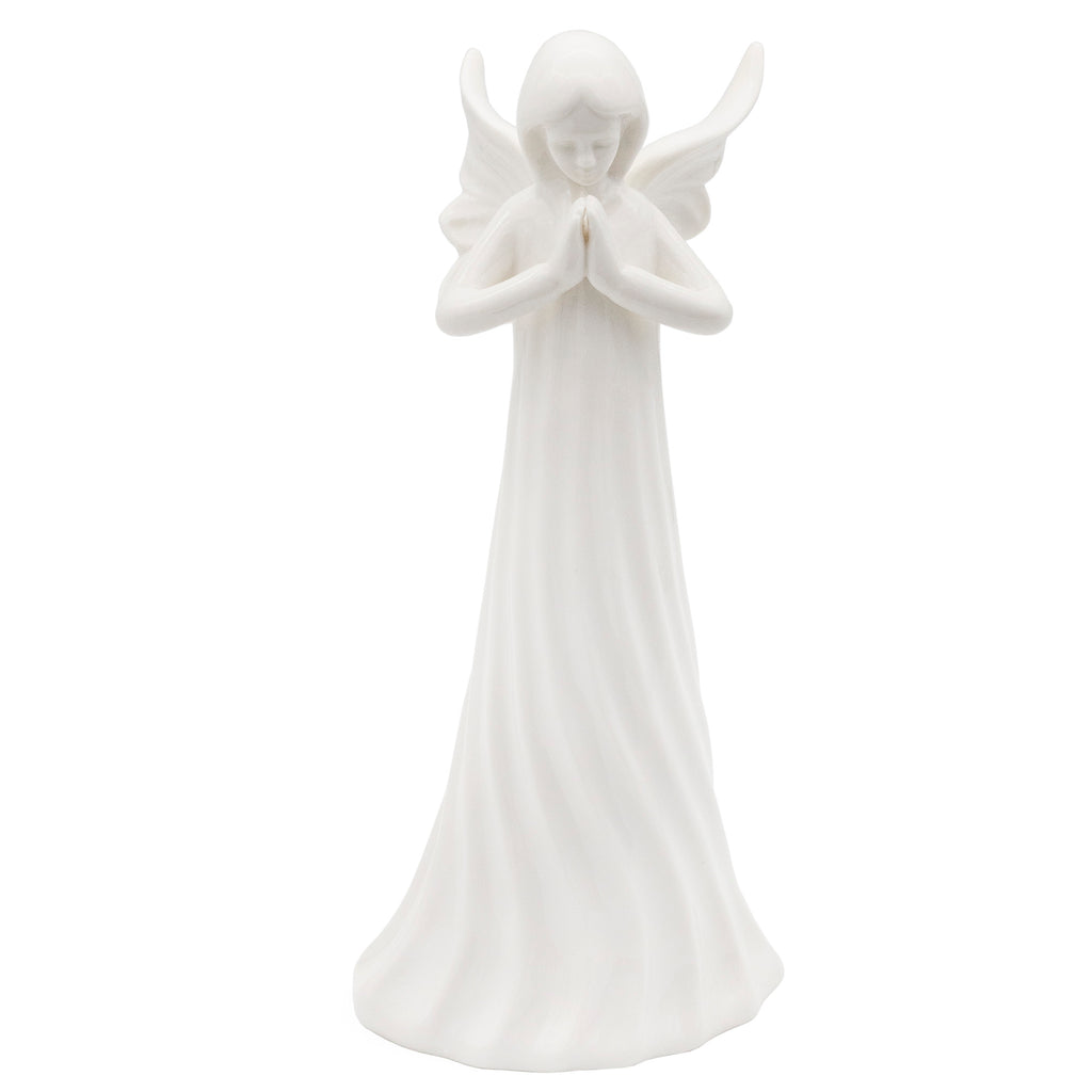 Ceramic Praying Angel Figurine (White) - sh2236ah1