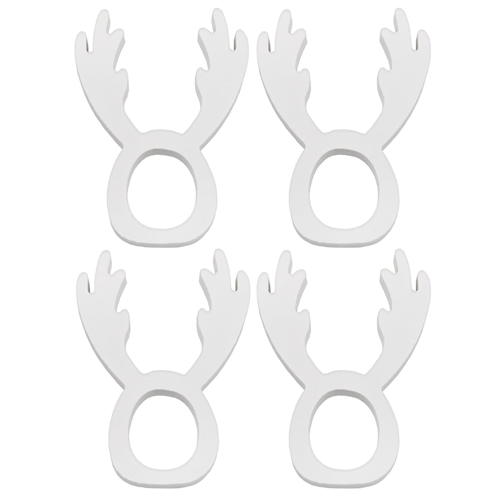 Set of 4 Wooden Reindeer Napkin Rings - sh2241ah1