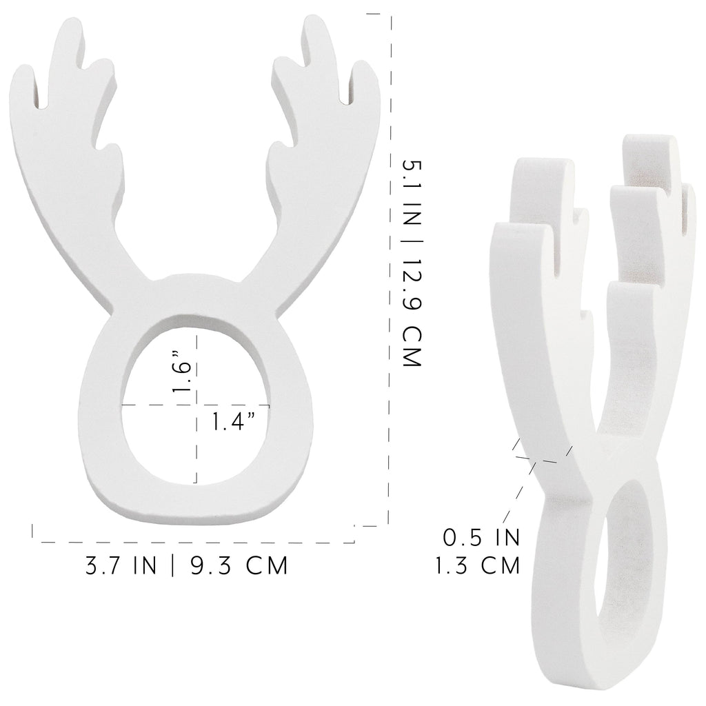 Christmas Reindeer Napkin Rings (Set of 4, White) - sh2241ah1