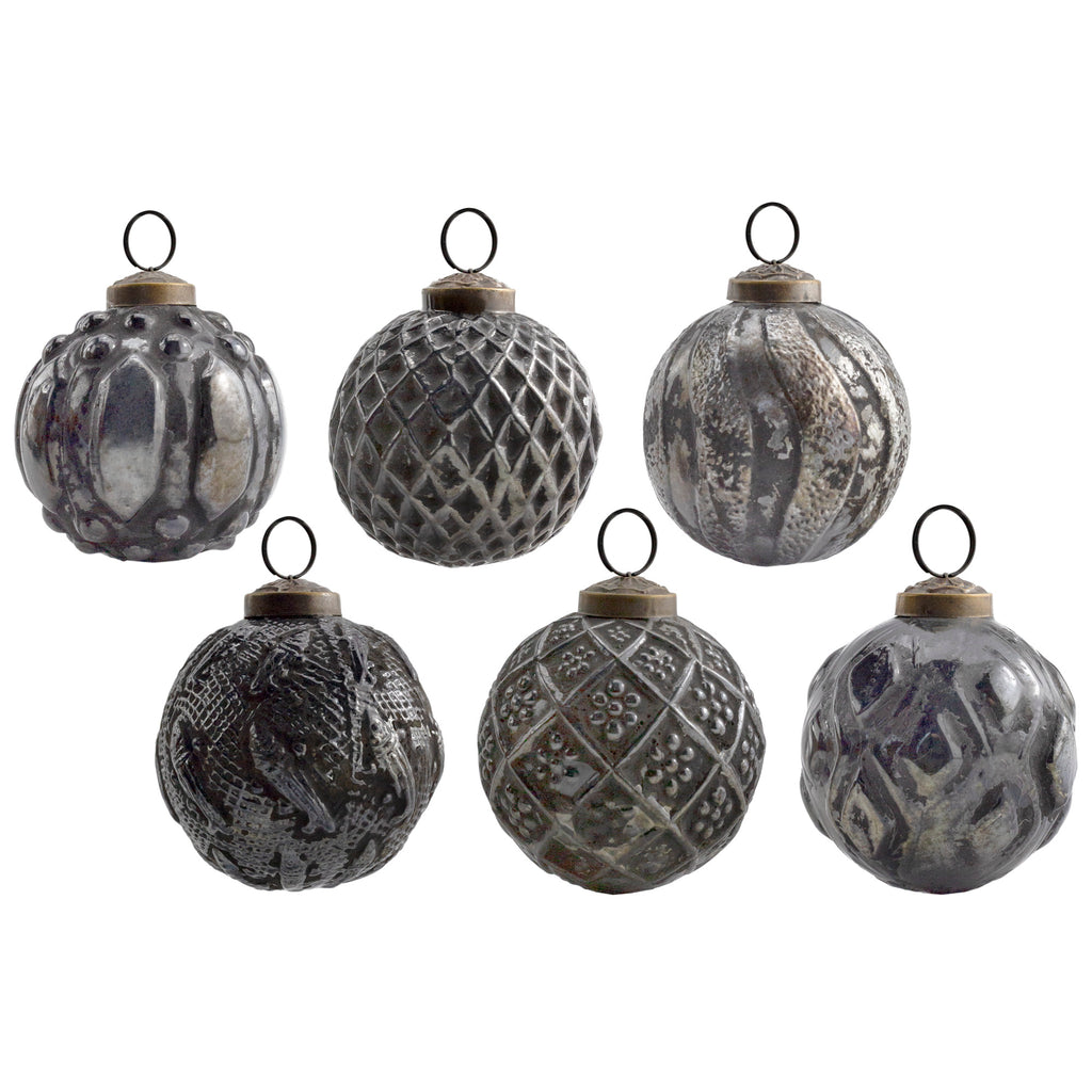 Farmhouse Ball Ornaments (Charcoal, Case of 72) - 12X_SH_2263_CASE