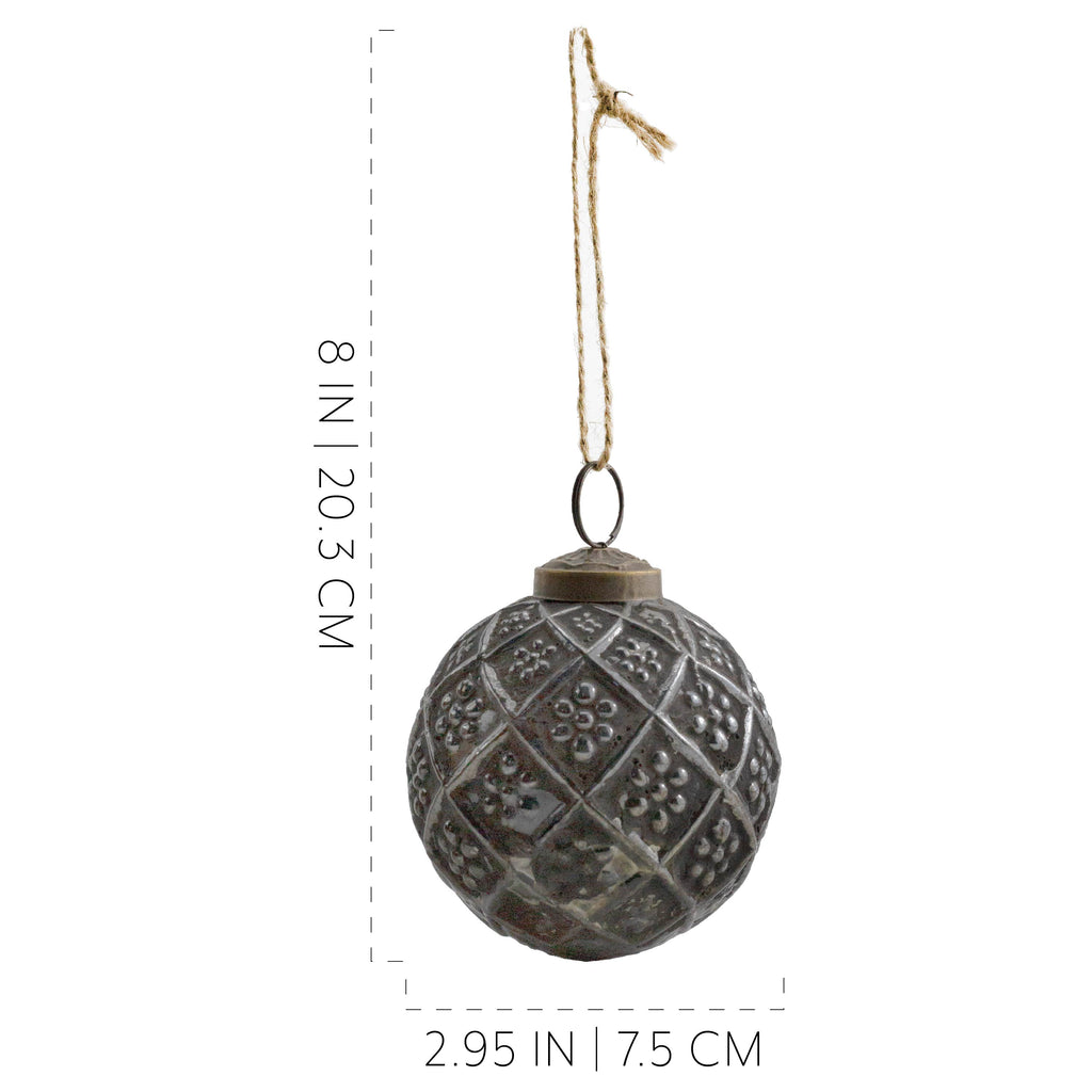 Farmhouse Ball Ornaments (Charcoal, Case of 72) - 12X_SH_2263_CASE