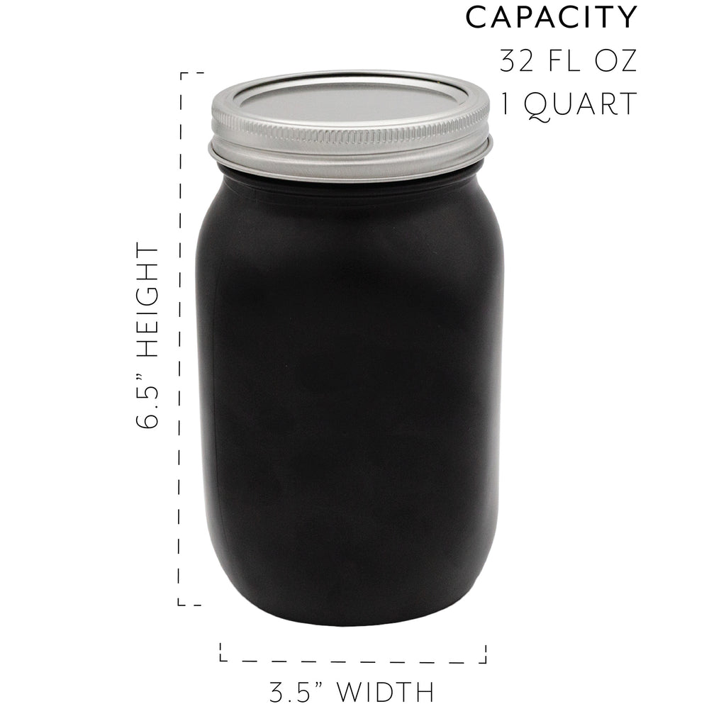 Black Quart Wide Mouth Mason Jars (2-Pack) - sh2246dar0