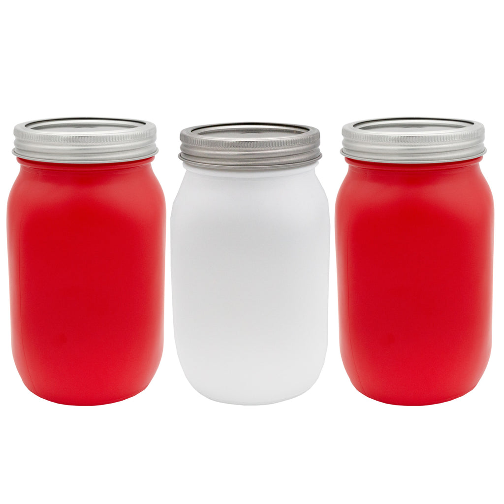 Red and White Mason Jars (Case of 8 Sets) - 8X_SH_2249_CASE