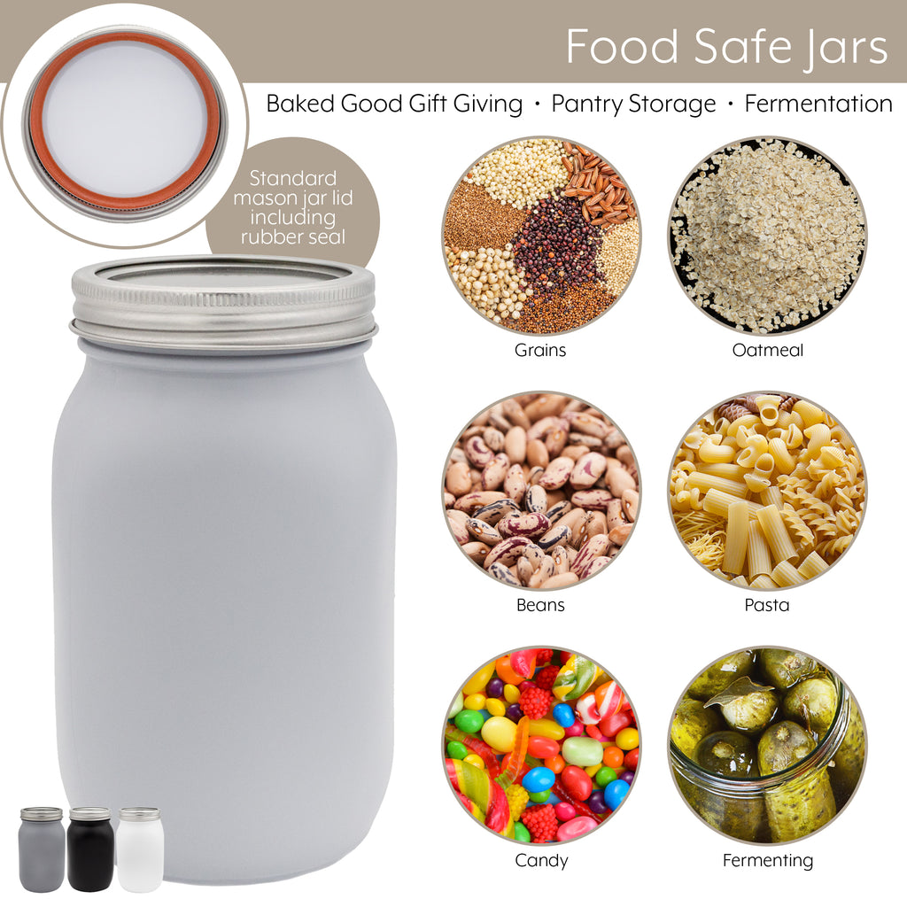 Gray/White/Black Mason Jars (Case of 8 Sets) - 8X_SH_2250_CASE