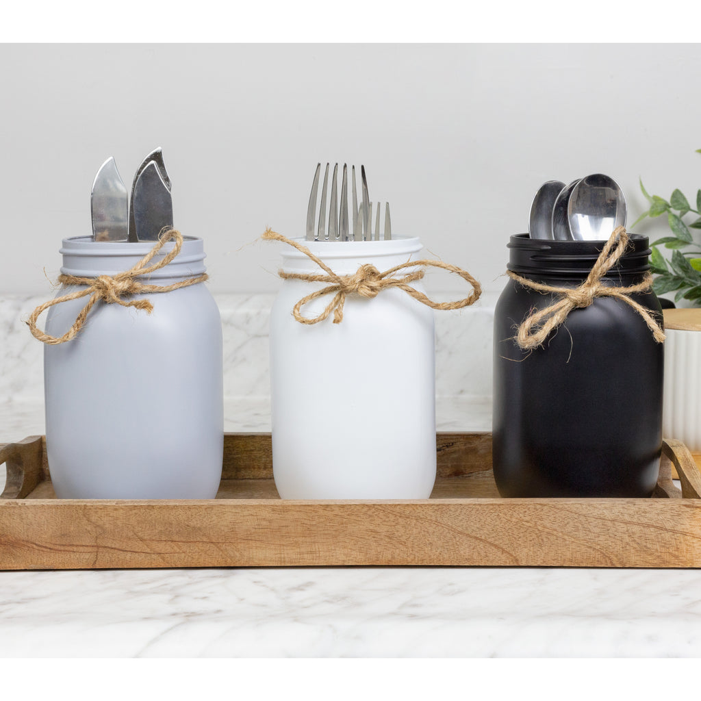 Gray/White/Black Mason Jars (Case of 8 Sets) - 8X_SH_2250_CASE