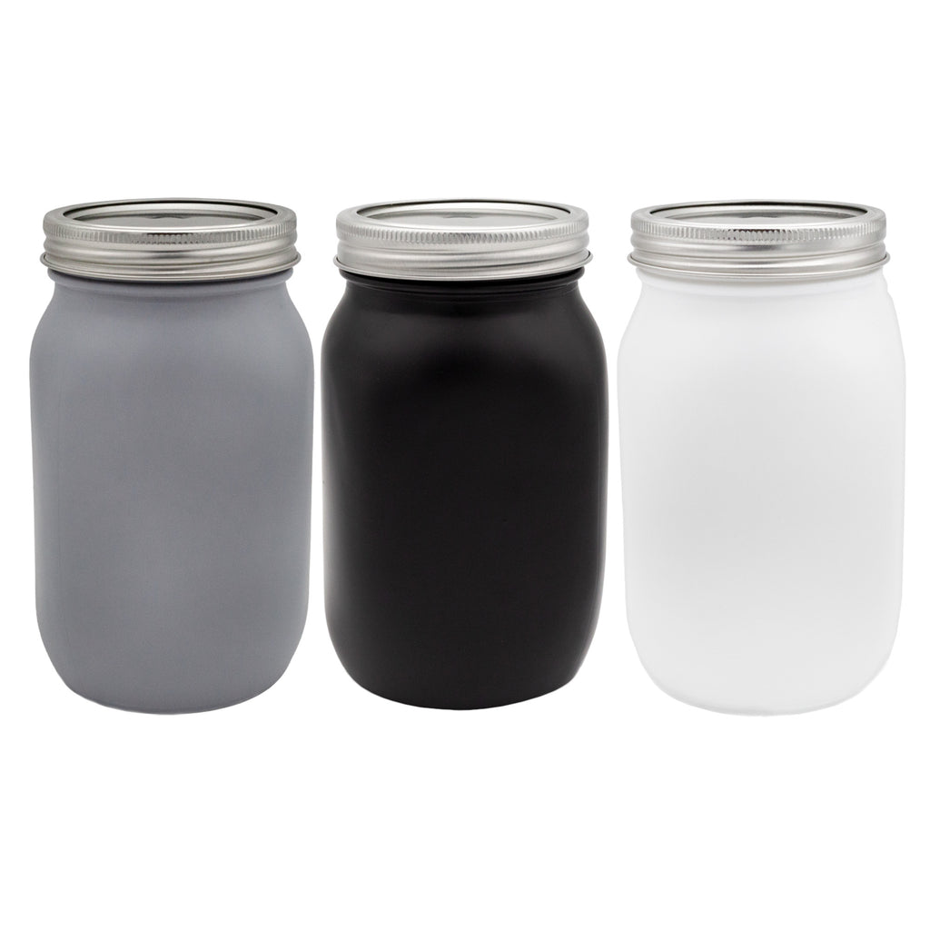 Gray/White/Black Mason Jars (Case of 8) - SH_2250_CASE