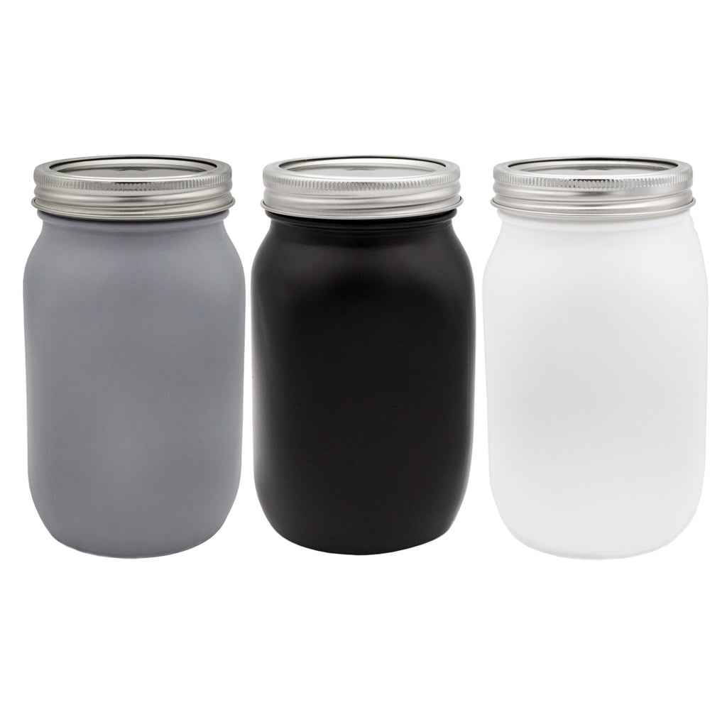 Gray/White/Black Mason Jars (Case of 8 Sets) - 8X_SH_2250_CASE