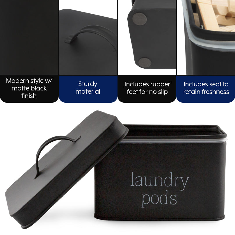 Enamelware Laundry Pod Holder (Black, Case of 18) - 18X_SH_2209_CASE