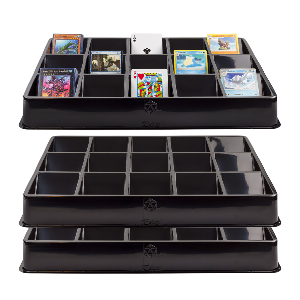 Trading Card Sorting Trays and Dealer Trays (3-Pack, 15-Slot) - sh2287tv0