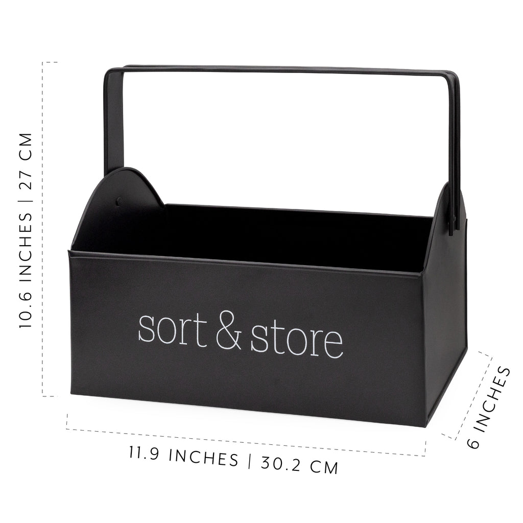 Enamelware 4 Compartment Caddy with Handle - VarSortStore