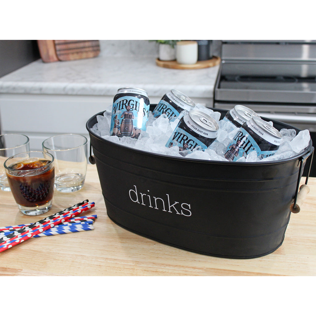 Black Enamelware Drinks Tub (Case of 6) - 6X_SH_2211_CASE