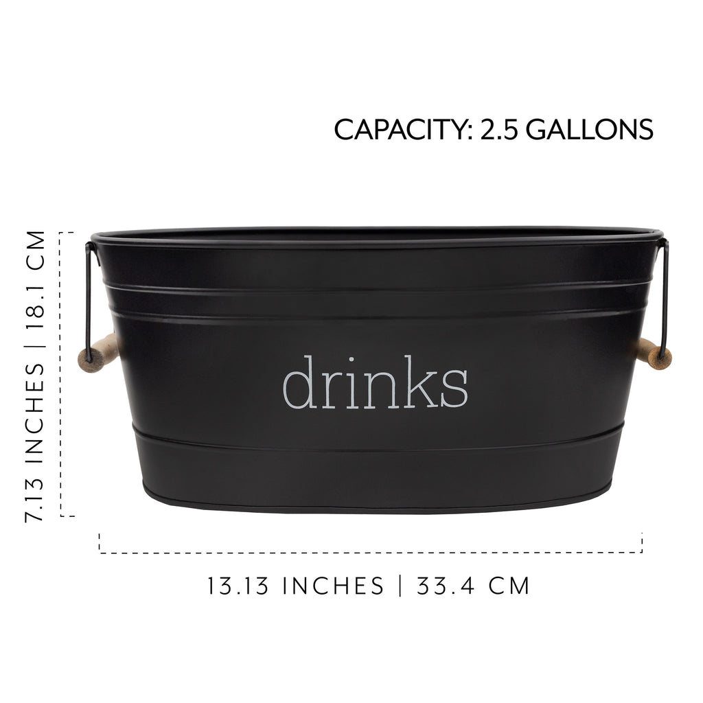 Black Enamelware Drinks Tub (Case of 6) - 6X_SH_2211_CASE