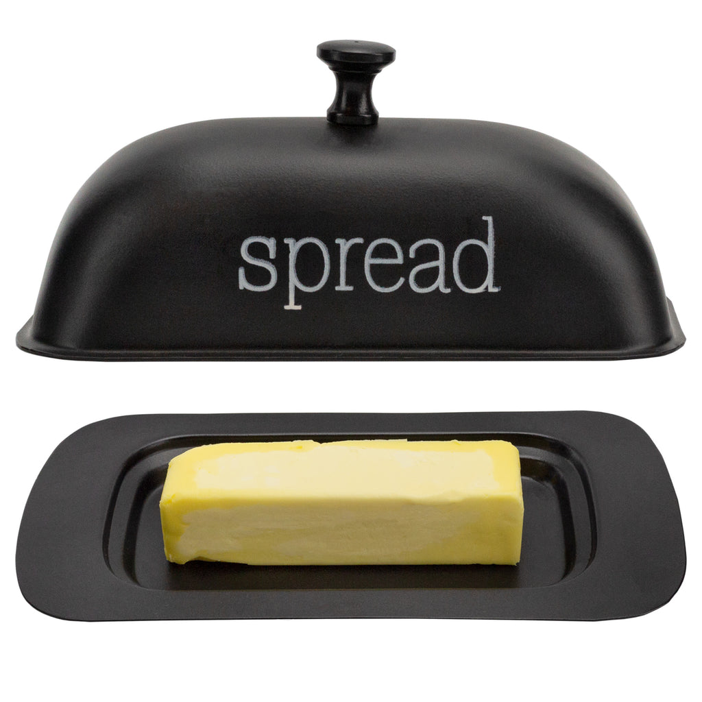 Large Enamelware Butter Dish (Black, Case of 36) - 36X_SH_2214_CASE