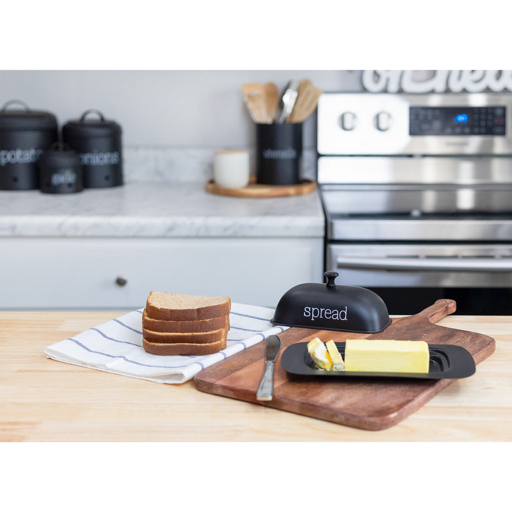 Large Enamelware Butter Dish (Black, Case of 36) - 36X_SH_2214_CASE