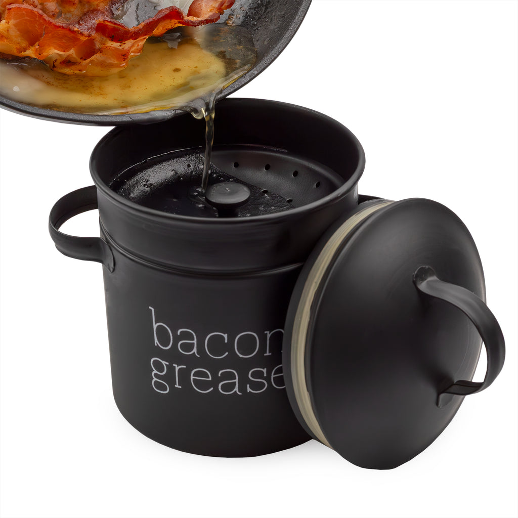 Black Farmhouse Bacon Grease Container - sh2228ah1