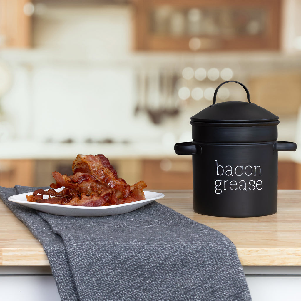 Black Farmhouse Bacon Grease Container - sh2228ah1