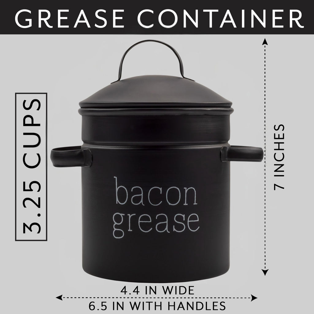 Black Farmhouse Bacon Grease Container - sh2228ah1