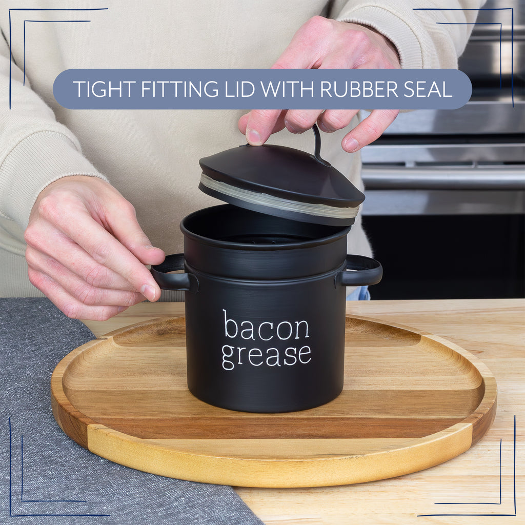 Black Farmhouse Bacon Grease Container - sh2228ah1