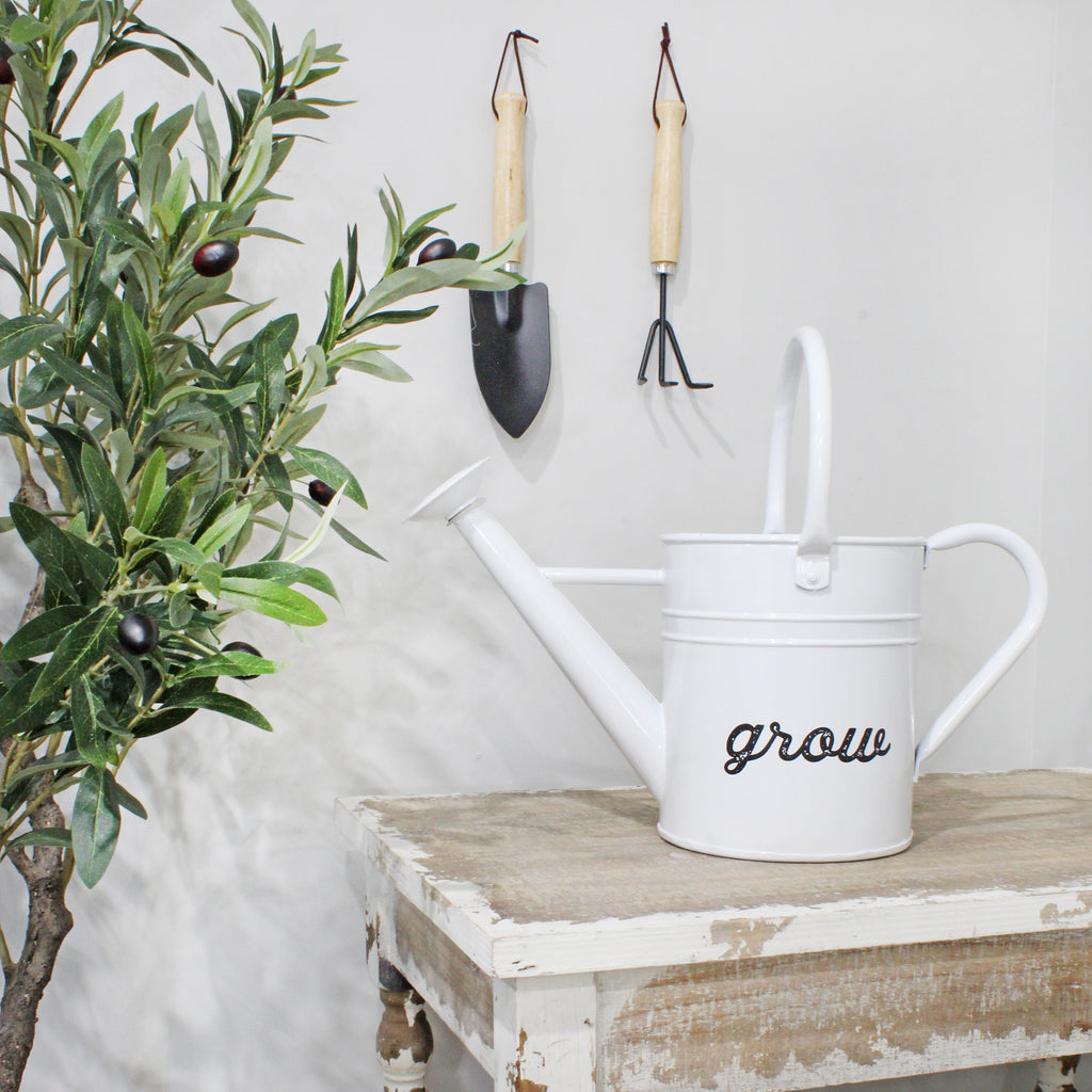 White Enamelware Watering Can - sh2238ah1