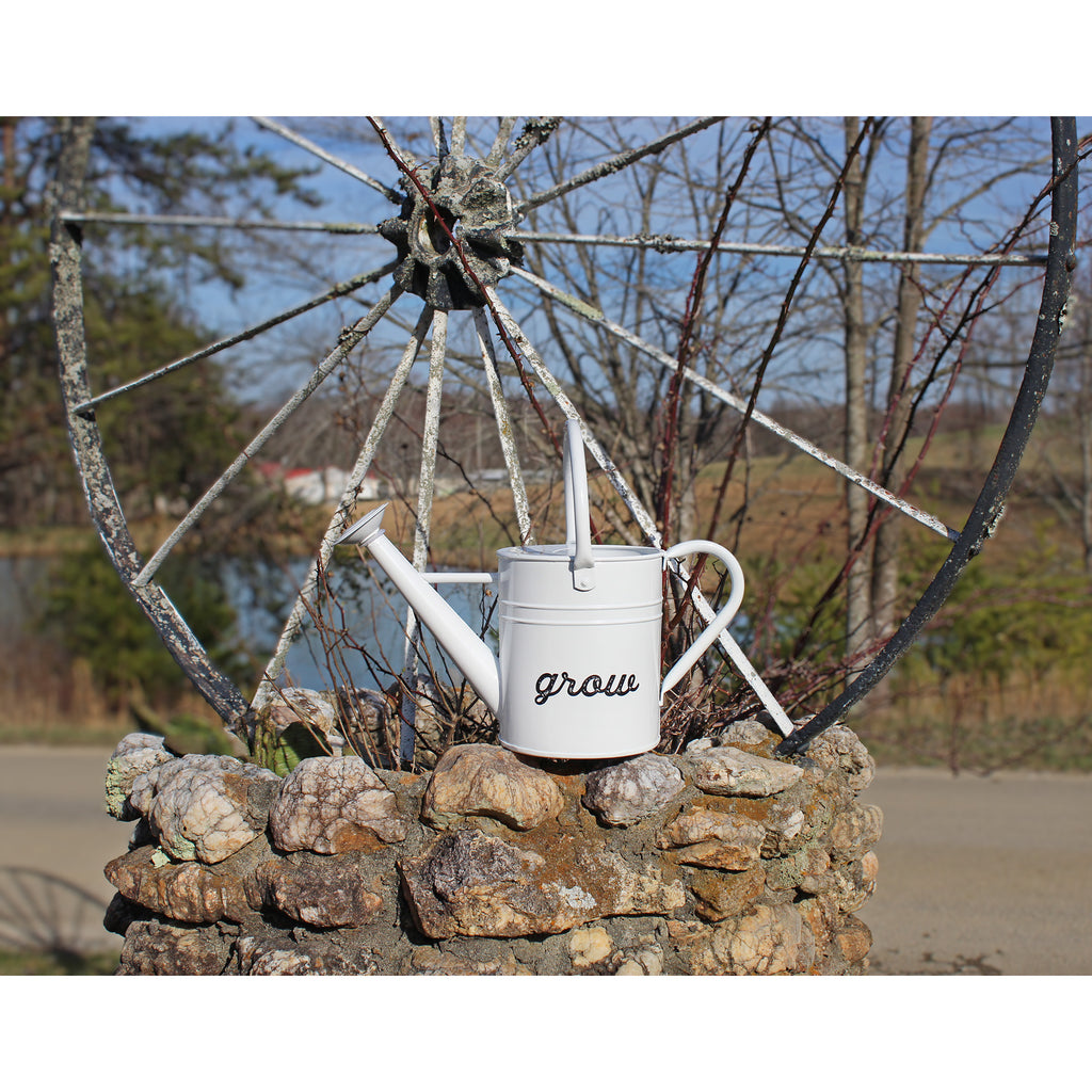 White Enamelware Watering Can - sh2238ah1