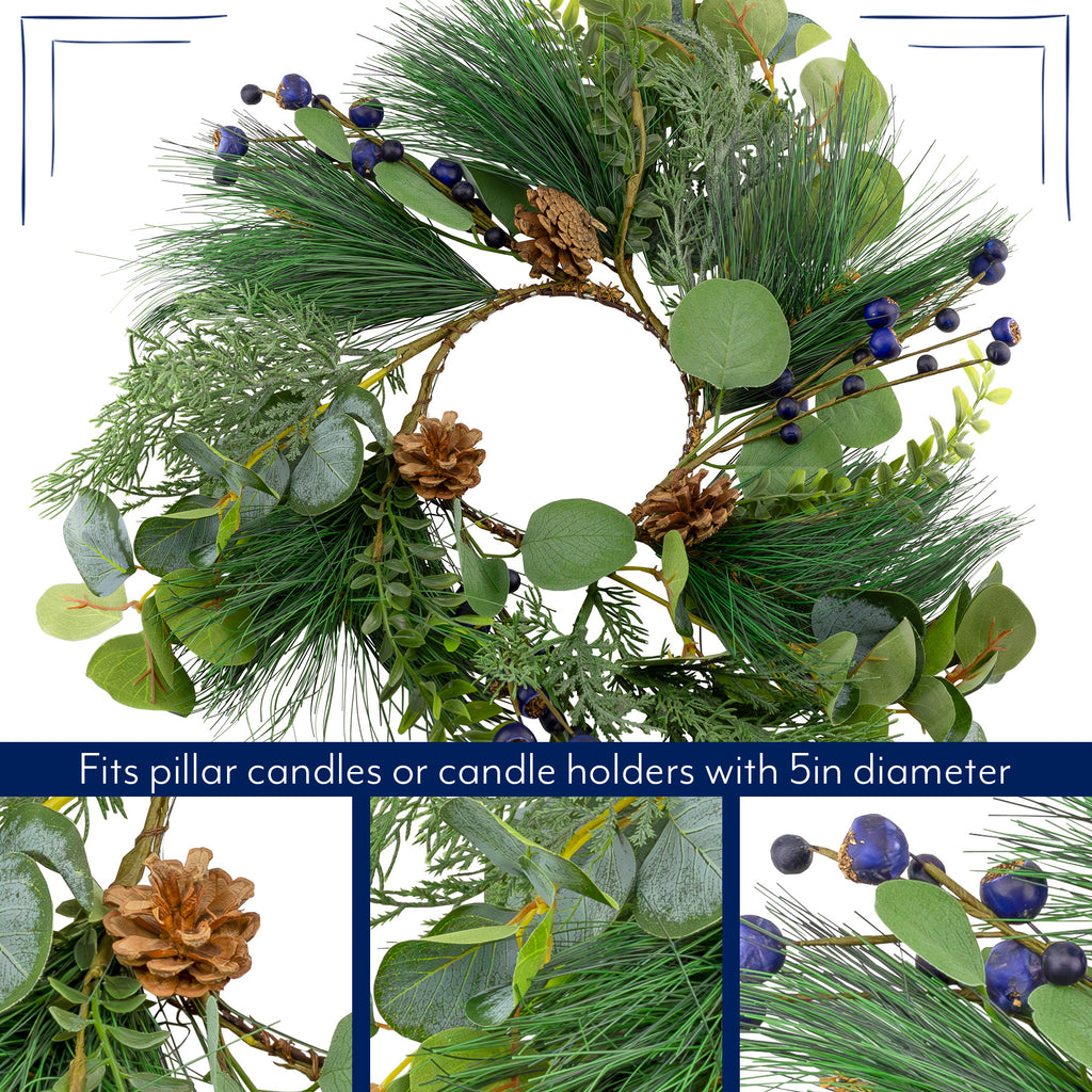 Christmas Blueberry Candle Wreath - sh2253ah1